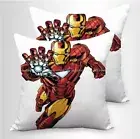 Set of 2 comic iron man cushion covers pillowcase for couch