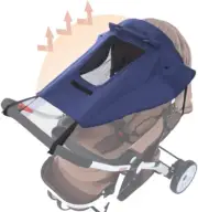 Upf50+Universal Buggy Pram Sunshade Waterproof Baby Strollers Sun Cover with Vie