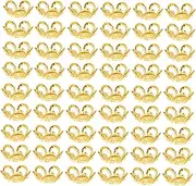 VILLFUL Jewelry Bangle Charms 100pcs Metal Jewelry Bead Caps Flower Spacer Bead Caps for DIY Bracelet Making