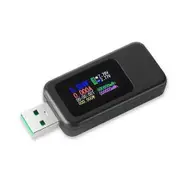 USB Tester Digital Multimeter 4-30V 0-6.5A, Power Meter QC 3.0 Voltage and Current Detector, Volmeter Ammeter Power Bank Capacity Tester with IPS Color Screen