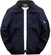 [PASOK] Men's Lightweight Softshell Coat Sportwear Zipper Windbreaker Flight Bomber Jacket