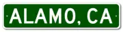 Alamo, California Metal Wall Decor City Limit Sign - Aluminum