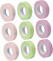 AUTSUPPL 9 Rolls Eyelash Tape Solid Color Non-Woven False Lash Under Eye Patch
