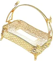 Fruit Serving Basket with Handle Elegant Snack Tray for Home Organization and Stylish Decor for Fruits Snacks Bread for Living and Picnics
