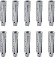 Wall Plugs， 75pcs 10mm x 50mm Plastic Expansion Pipe Column Concrete Anchor Wall Gray for Home Garden DIY Application
