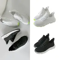在飛比找momo購物網優惠-【FUFA Shoes 富發牌】流線飛織輕盈休閒鞋-黑/白 