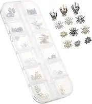 Ipetboom 1 Box Halloween Nail Decoration Hooks Polishes Photo Hangings Christmas Candy Cans Jar Hanging Xmas Tree Ornament Trinkets Defrost Decorating Charms Mints para Cover Kit Alloy