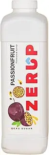 Zerup Zero Sugar Passionfruit Flavoured Syrup 1L Bottles, Sugar Free Syrup, Passionfruit Flavour Drink Mix, Low Calorie Flavourings for Milk Shakes, Cocktails, Teas, Gluten Free, Keto Friendly, Halal