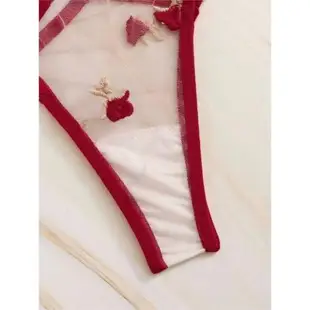 Transparent mesh suspender underwear set透明網紗吊帶內衣套裝