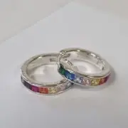 Thomas Sabo Pave Hoop Earrings with Colourful Stones