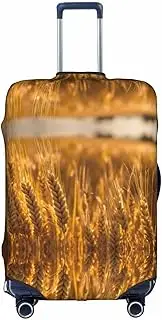 [Pvinnk] Wheat Field Print Protective Luggage Cover Elastic Washable Suitcase Protector Travel Gear Protector, White, Large