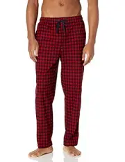 Nautica Mens Plaid Lightweight Sleep Pant Red