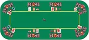 VIVOHOME Foldable 8-Player Texas Poker Card Tabletop Layout Portable Anti-Slip Rubber Board Game Mat with Cup Holders and Carrying Bag