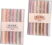 DINHEAROM 12Pcs Convenient Highlighter Pens Pastel Color Markers for School Office for Note Taking Easy to Carry Students and Teachers