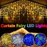 LED Curtain Fairy String Light Icicle Lights Xmas Party Decor Christmas Outdoor
