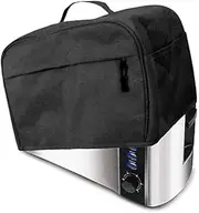 Toaster Dust Cover MAYHOUR 2/4 Slices Toaster Appliance Protection Cover Zipper & Open Pockets Bread with Kitchen Small Appliance Cover Machine Washable (Black, 2 Slice: 29×19×20cm)