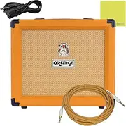 Orange Crush 20 Guitar Combo Amp Bundle w/ Pig Hog Woven Instrument Cable, Power Cable and Liquid Audio Polishing Cloth (3 Items)