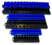 168pc GOLIATH INDUSTRIAL SOCKET TRAY RACK RAIL HOLDERS BLACK/BLUE DEEP SHALLOW
