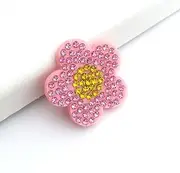 [YUUSONSM] Nylon Webbing Reflective Diamantes Craft Supplies Sequins,30pcs Flowers Colorful Stick-On Appliqued Clothes Patches for Clothing Rhinestone Patches Embellishments(Pink)