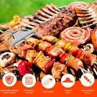 5Pcs Kabob Skewers Set 3 Way Grill Skewers Double Prongs Grilling Skewers BluIf