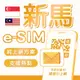 eSIM 新馬高速網卡 吃到飽 新加坡/馬來西亞/兩地通 e-sim 上網卡 wifi 網路 網卡 新馬
