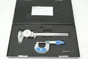 M&W Moore & Wright 3 pcs Set 0-6" Dial Caliper 0-1" Micrometer Ruler 200-SET02I