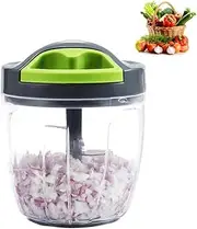 LMSNE Manual Chopper & Blender with Storage Lid | Chops Vegetables, Nuts & Fruits | Blends Flour | Egg Beater | Meat Mincer