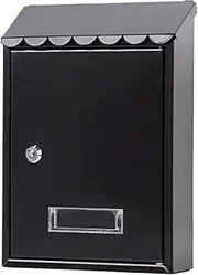 Mailbox Post Box Outdoor Lockable Metal Mailboxes Wall Mounted Mail Box Post Box with Key for Home Decoration Letter Box(Black)
