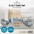 New 6 Seater Sofa Lounge Couch Modular Furniture Home Linen Fabric Light Grey