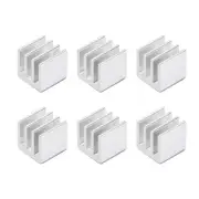 10x10x10mm Silver Tone Aluminum Heatsink Thermal Adhesive Pad 3D Printers 6Pcs