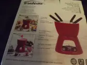 NEW Trudeau 7pc CHOCOLATE FONDUE SET color coded forks HEATS DIPS & SAUCES!!!