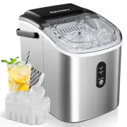 Countertop Ice Maker Machine with Handle, 26.3Lbs per Day, 9 Cubes in 6 Mins, Au