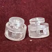 2pcs Spring Cord Locks. Clear