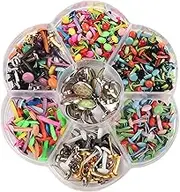 Mini Scrapbooking Brads, Assorted Color Metal Paper Fasteners, Brads Split Pins for DIY Handmade Paper Craft Projects Stamping Scrapbook Embellishment, 240pcs