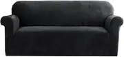 Sofa Cover Couch Covers 3 Seater Velvet Black Soft Durable Furniture Protector