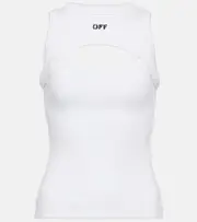 [Off-White] Off-White Off Stamp cotton cutout tank top AU 16 white