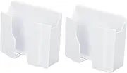 LIGIGWASH 2 Pcs Wall Mount Phone Holder Self Adhesive Organizers for Remote Controls Mobile Phones Space Saving for Kitchen Bedroom Living Bathroom Office