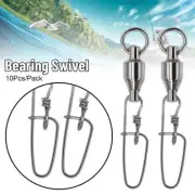 Steel Hooked Bearing Swivel Jig Connector Oval Split Rings Snap Rolling
