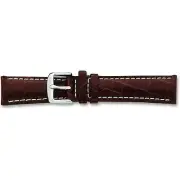 de Beer Brown Crocodile Grain Leather Watch Band 20mm