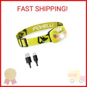 Foxelli Rechargeable LED Headlamp - Super Bright, Lightweight, and Comfortable H