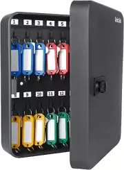 28 Key Cabinet Steel Security Lock Box with Combination Lock-Black