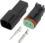 Black 10 Sets 2 Pin DJ3021Y-1.6-11/21 DT Connectors DT04-2P/DT06-2S Automobile Waterproof Wire Electrical Connector Plug