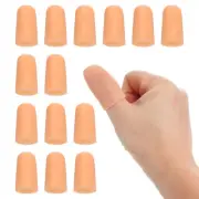 1.6" Silicone Gel Finger Cots, 14 Pcs Fingertips Sleeve Protector, Beige