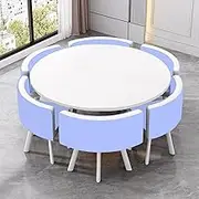 Minimalist Dining Kitchen Reception Table Set for 6, MDF Desktop, Business Conference Table Set and 6 Chairs for Office Kitchen Living Room(11)