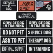 12 Pieces Service Dog Therapy Dog Don't Pet in Training No Touch Full Embroid...