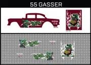 Hot Wheels (1/64), 55 Gasser "Stinky Fink" Waterslide,Printed White First,Decals