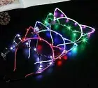 8 Cat Ear Light Up Flashing Headband Cat LED Glow Hairbands Glow in The Dark