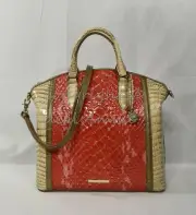 NWT Brahmin Large Duxbury Satchel/Shoulder Bag in Candy Apple Carlisle