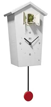 KOOKOO Bird House White 12 types of bird songs tell the time Pendulum clock Wall