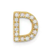 14K Yellow Gold Real Diamond Initial D Charm